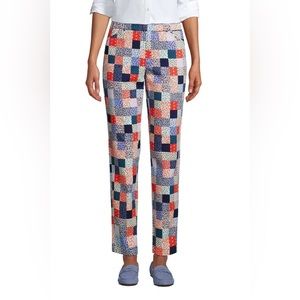 Lands End Patchwork Mid Rise Pull On Chinos - Size 12